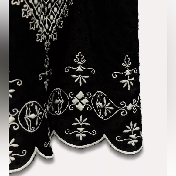 ZARA EMBROIDERED SWISS DOT DRESS